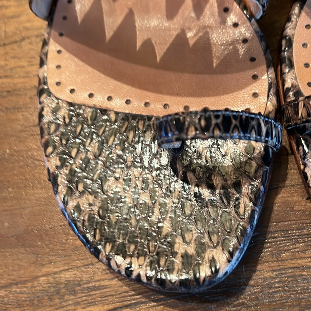 Alexa Wagner Snakeskin Flat Sandals - Picture 12 of 12